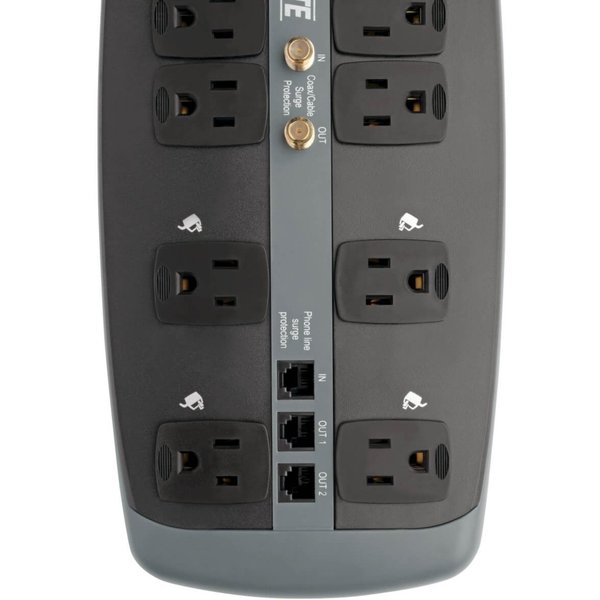 Datacom Surge Protector, 10 Outlet, Black