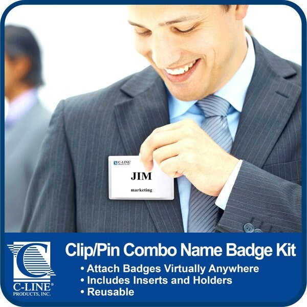 Name Badge, Pin/Clip, Badge, PK50