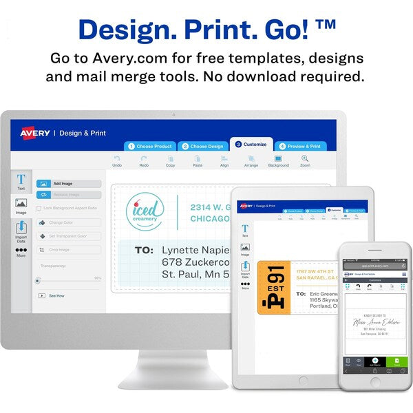 AveryÂ® WeatherProofâ¢ Shipping Labels, TrueBlockÂ® Technology, Laser Printers, 5-1/2