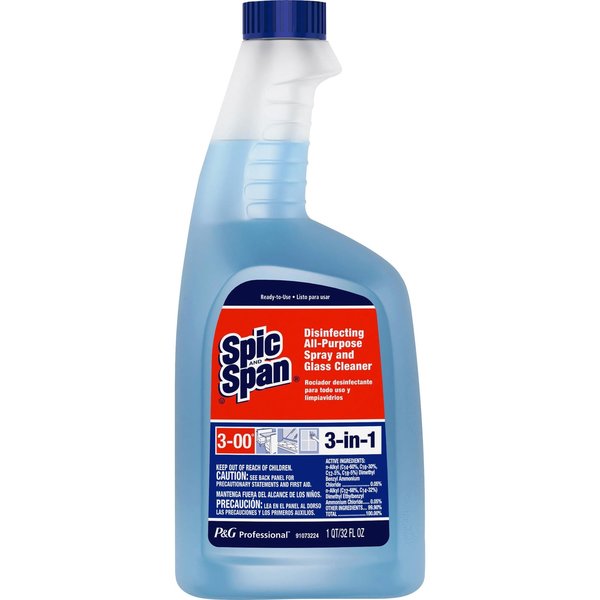 Cleaner and Disinfectant, 32 oz. Trigger Spray Bottle, Unscented, 8 PK