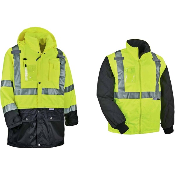 Hi Vis Thermal Jacket Kit, Lime, 5XL