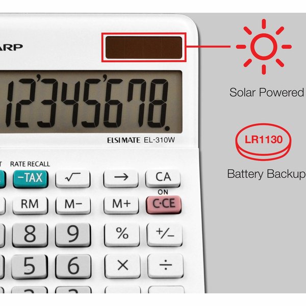 Desktop Calculator, LCD, 8 Display Digits