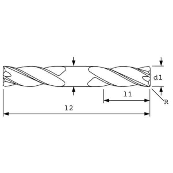 End Mill, STD, D/RD, 45Hx, 5FL, 1/2