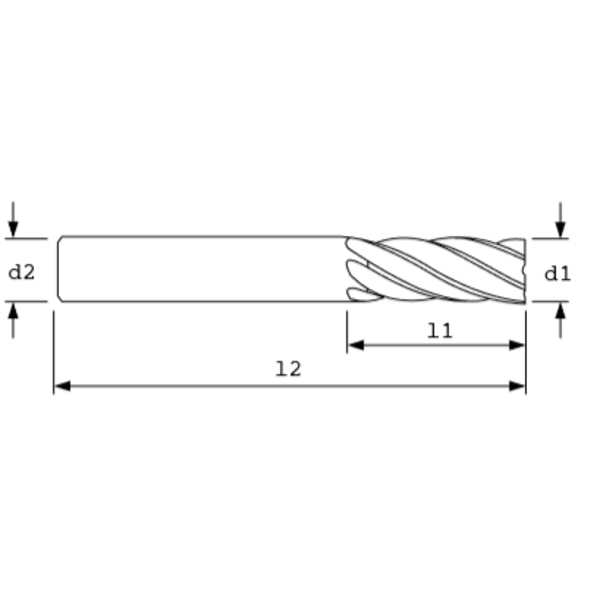 End Mill, XL, SQ, 45Hx, 5FL, 5/8