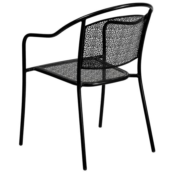 5 Pack Black Steel Patio Arm Chair with Round Back