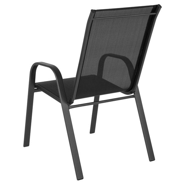 5 Pack Black Outdoor Stack Chair w/ Flex Material