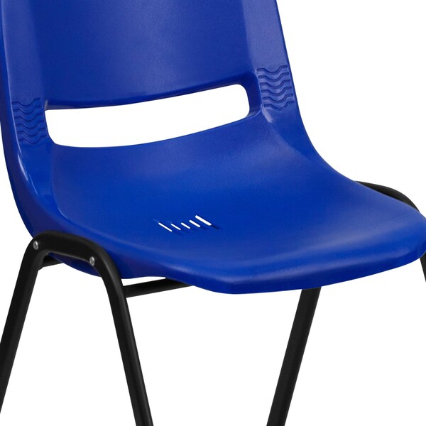 Navy Stack Chair-Black Frame