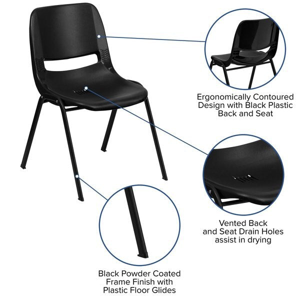 Black Stack Chair-Black Frame
