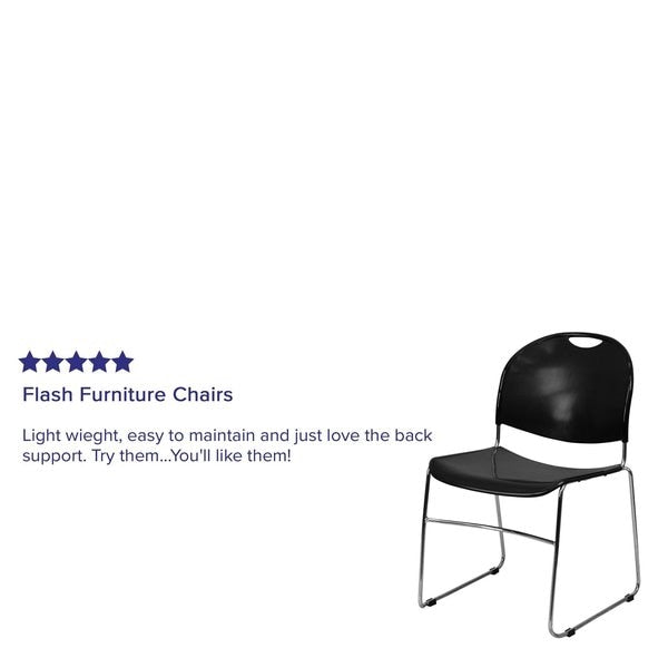 Black Stack Chair-Chrome Frame