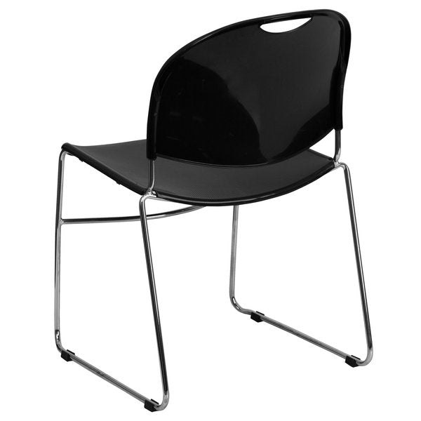 Black Stack Chair-Chrome Frame