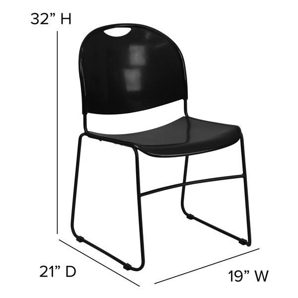 Black Stack Chair-Black Frame