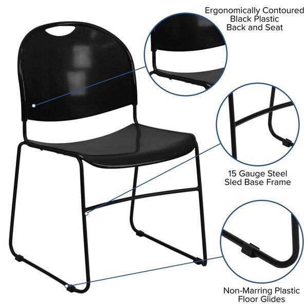 Black Stack Chair-Black Frame