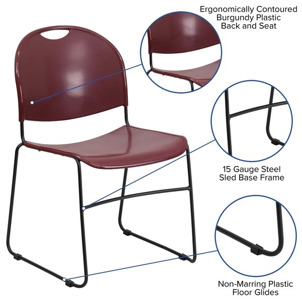 Burg Stack Chair-Black Frame