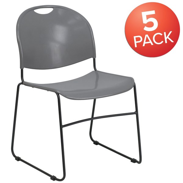 Gray Stack Chair-Black Frame