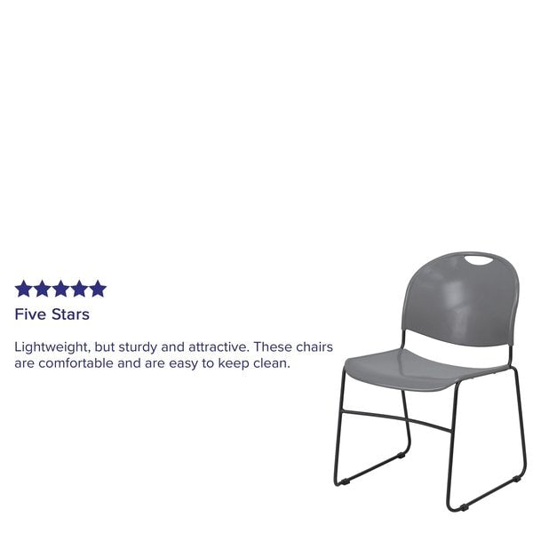Gray Stack Chair-Black Frame