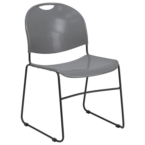 Gray Stack Chair-Black Frame
