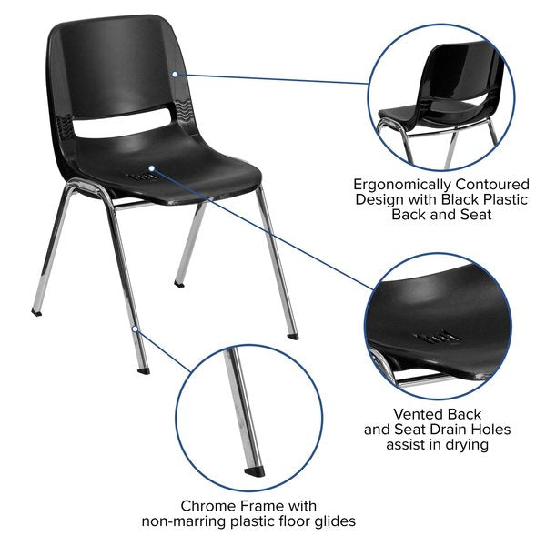 Black Plastic Stack Chair