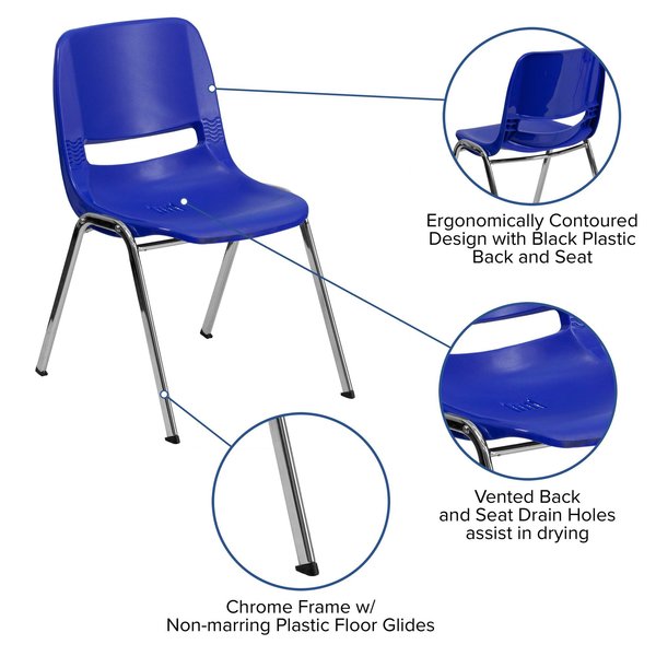 Navy Plastic Stack Chair