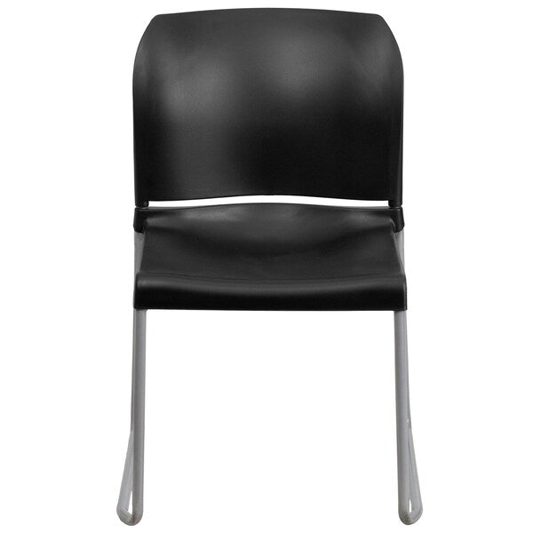 Black Plastic Sled Stack Chair