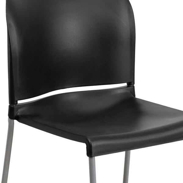 Black Plastic Sled Stack Chair