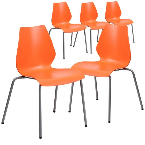 Orange Plastic Stack Chair
