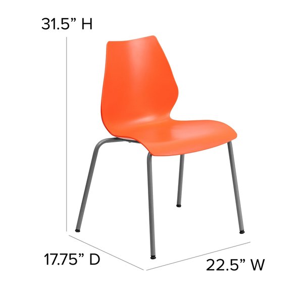 Orange Plastic Stack Chair