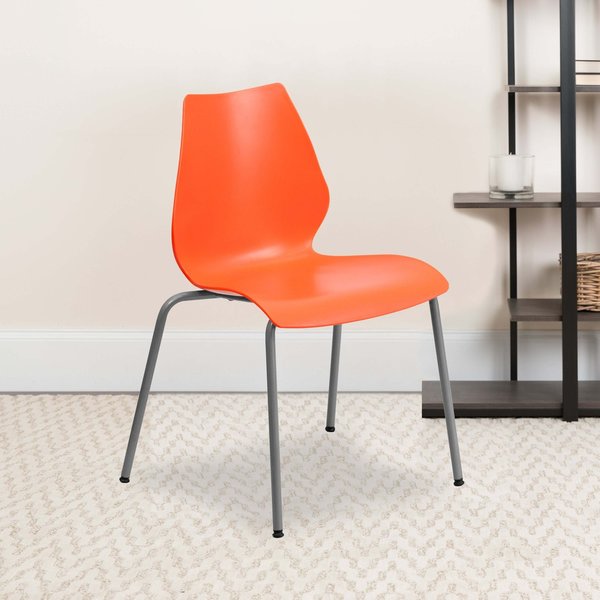 Orange Plastic Stack Chair
