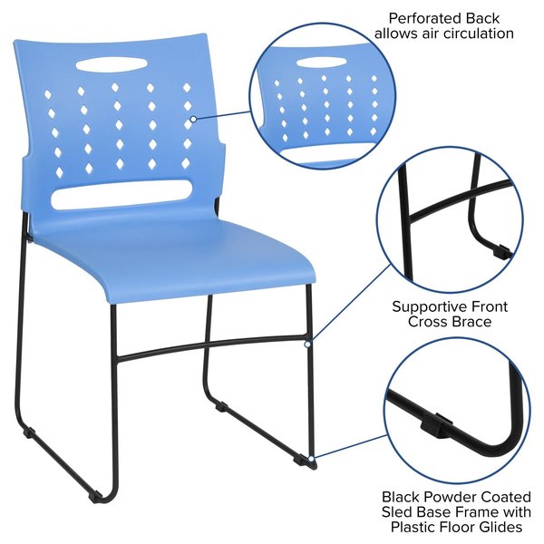 Blue Plastic Stack Chair