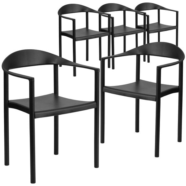 HERCULES Series 1000 lb. Capacity Black Plastic Cafe Stack Chair
