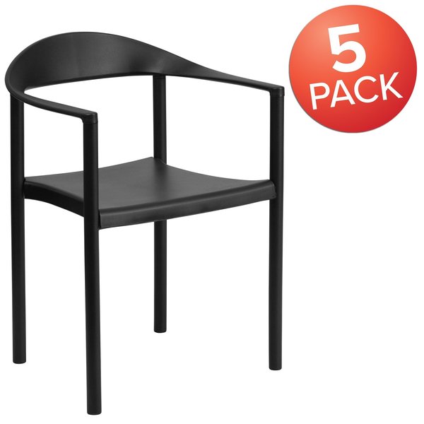 HERCULES Series 1000 lb. Capacity Black Plastic Cafe Stack Chair