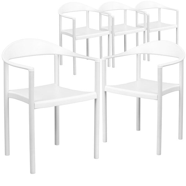 HERCULES Series 1000 lb. Capacity White Plastic Cafe Stack Chair