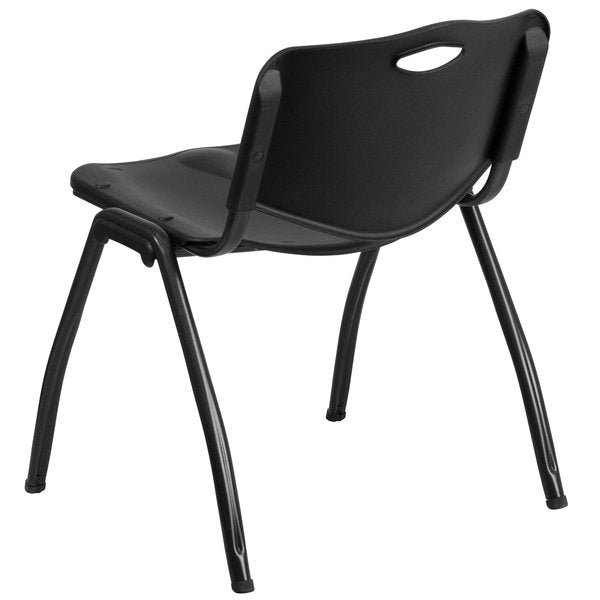 HERCULES Series 880 lb. Capacity Black Plastic Stack Chair