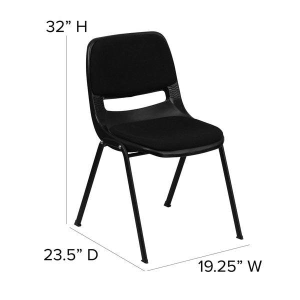 Black Plastic Pad Stack Chair
