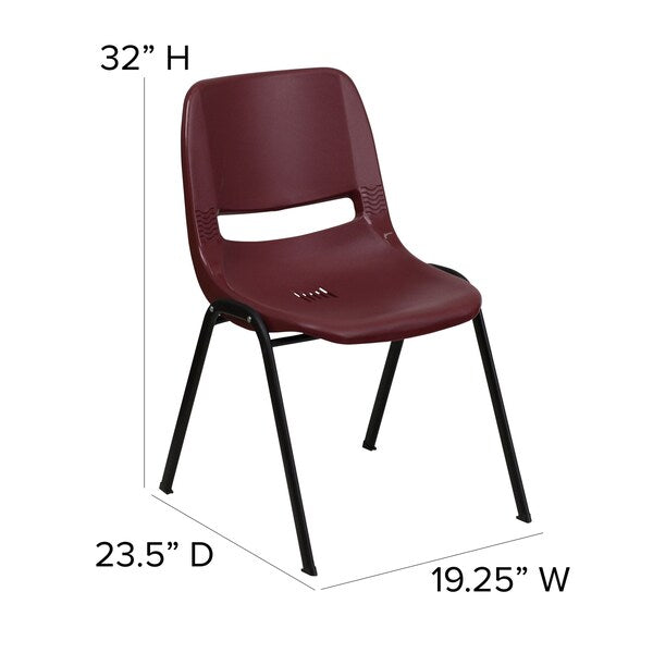 Burgundy Plastic Stack Chair