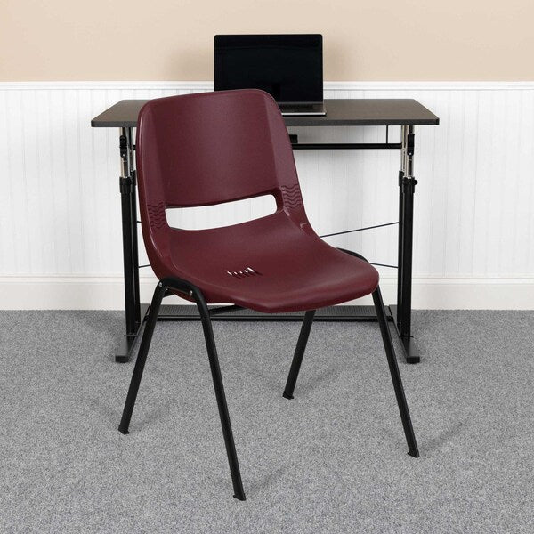 Burgundy Plastic Stack Chair