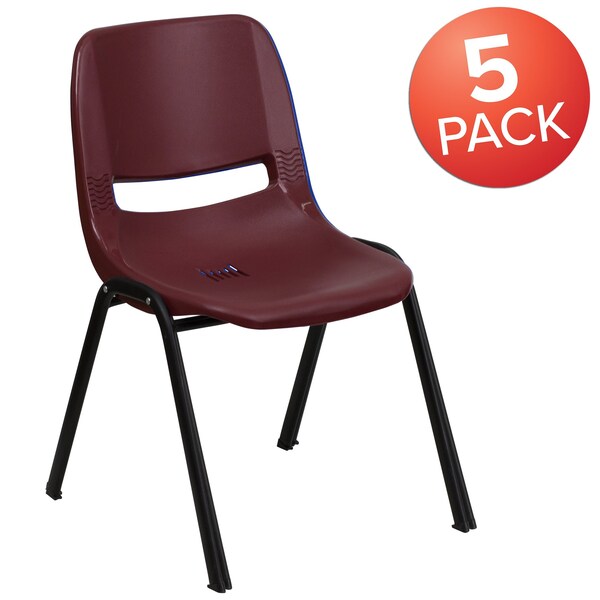 Burgundy Plastic Stack Chair