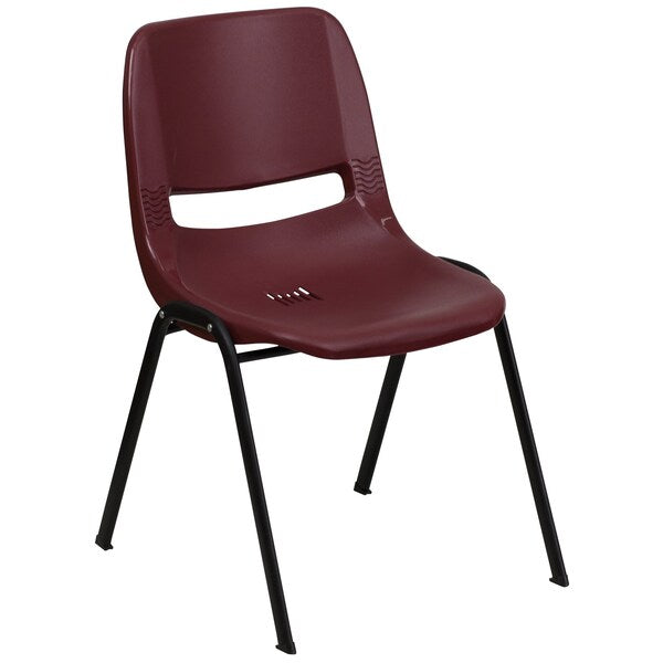 Burgundy Plastic Stack Chair