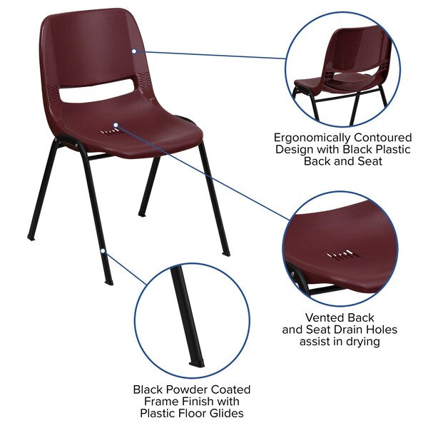 Burgundy Plastic Stack Chair