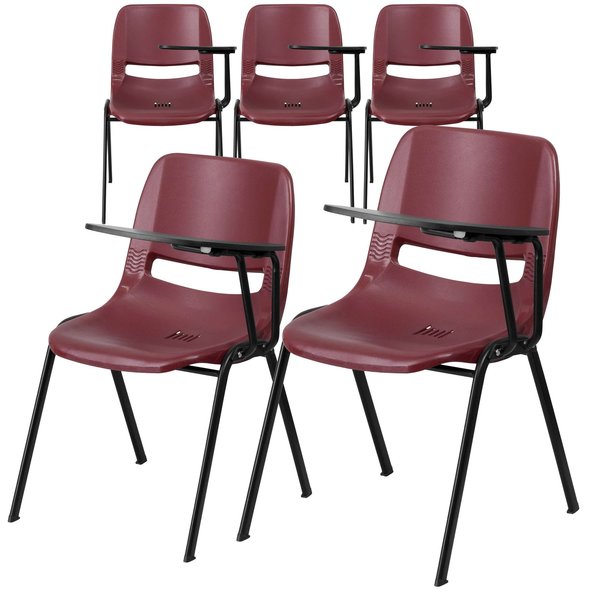 Burgundy Tablet Arm Chair