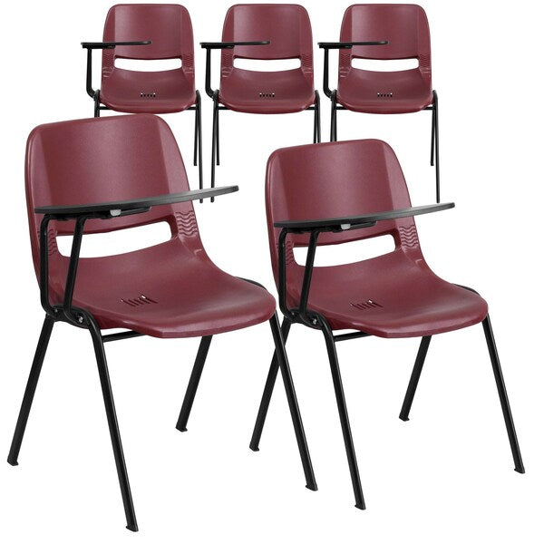 Burgundy Tablet Arm Chair