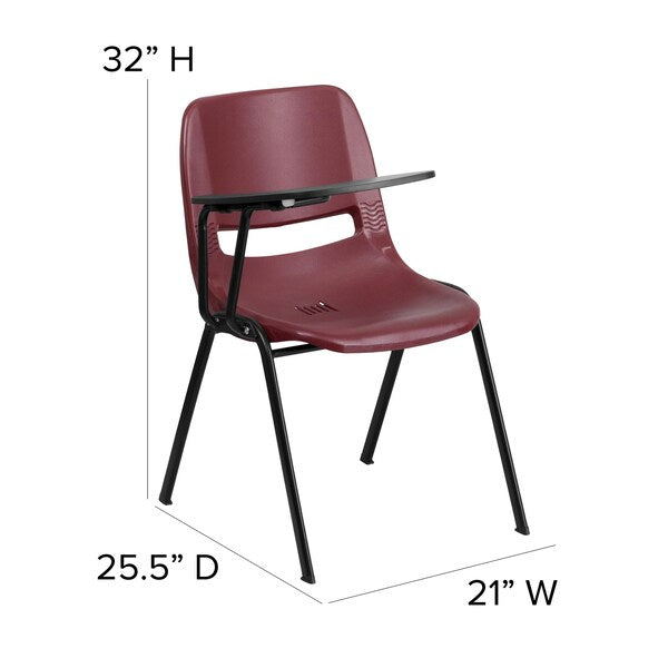 Burgundy Tablet Arm Chair