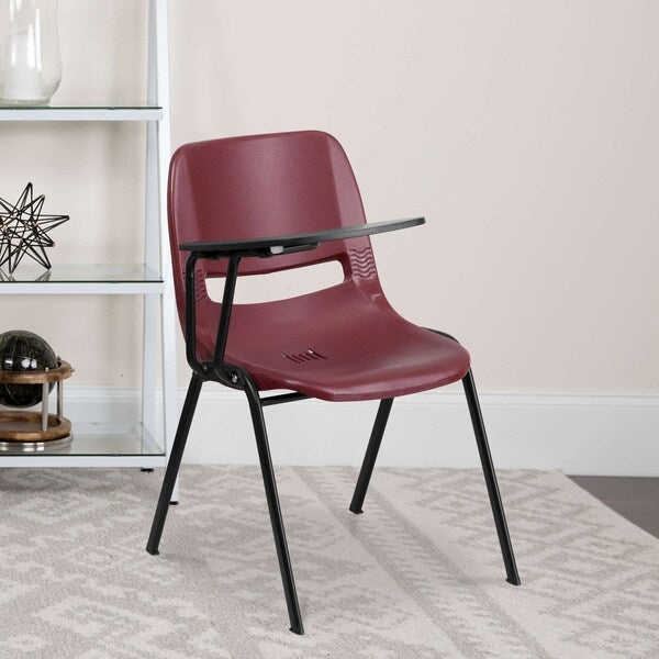 Burgundy Tablet Arm Chair