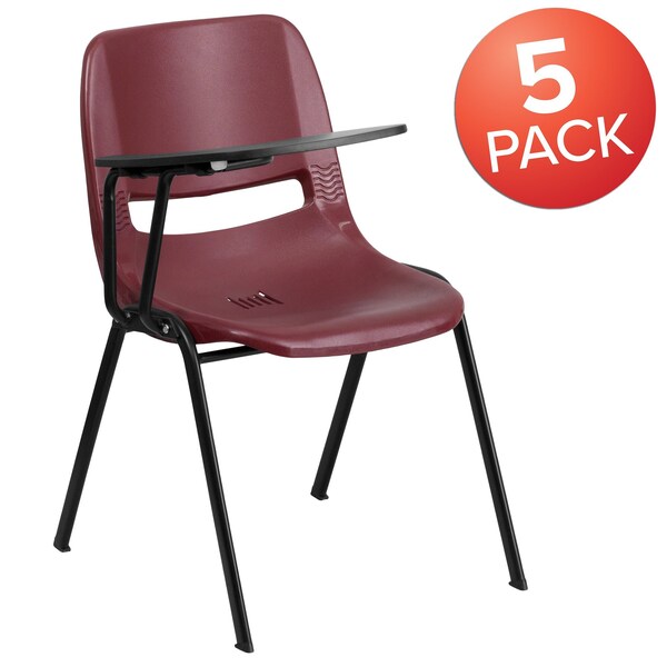 Burgundy Tablet Arm Chair