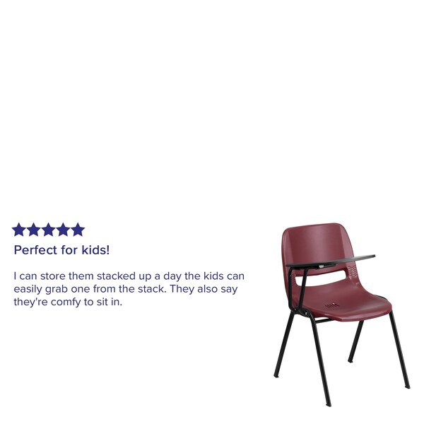 Burgundy Tablet Arm Chair