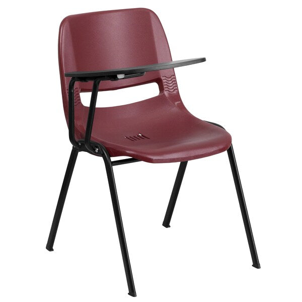 Burgundy Tablet Arm Chair