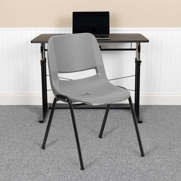 Gray Plastic Stack Chair
