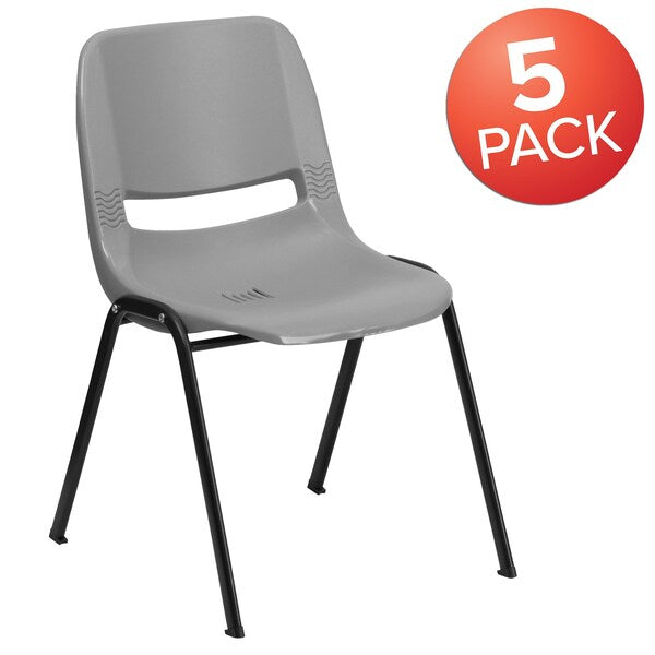 Gray Plastic Stack Chair