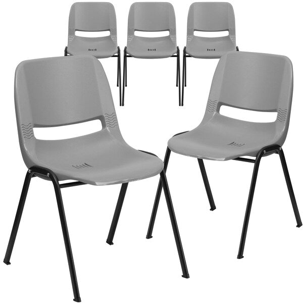 Gray Plastic Stack Chair