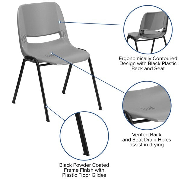 Gray Plastic Stack Chair