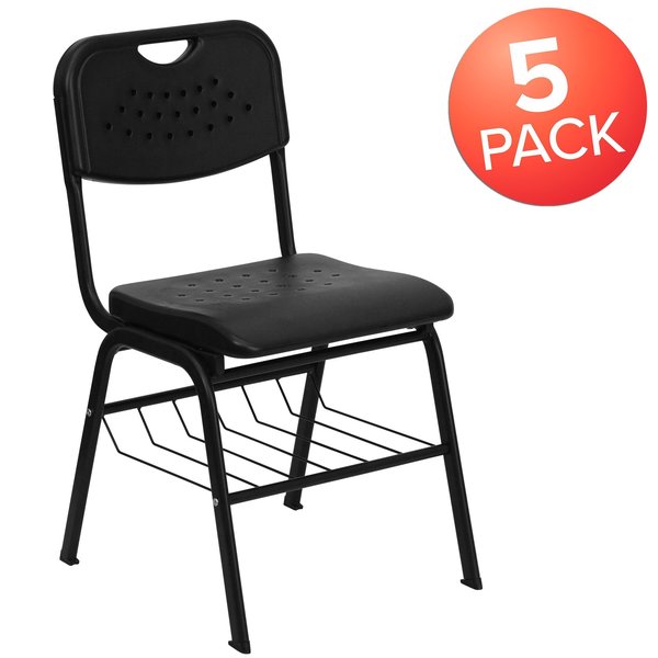 Black Plastic Student Chair